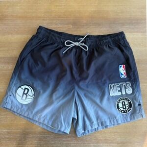PRO Standard NBA Brooklyn Nets Black Gray Ombre Athletic Shorts Men's Large